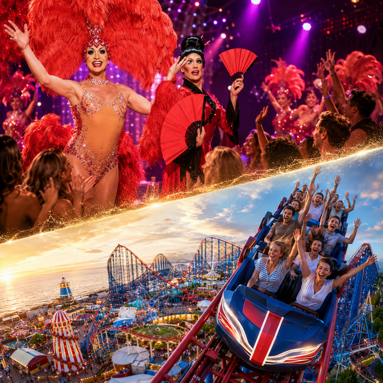Funny Girls and Pleasure Beach