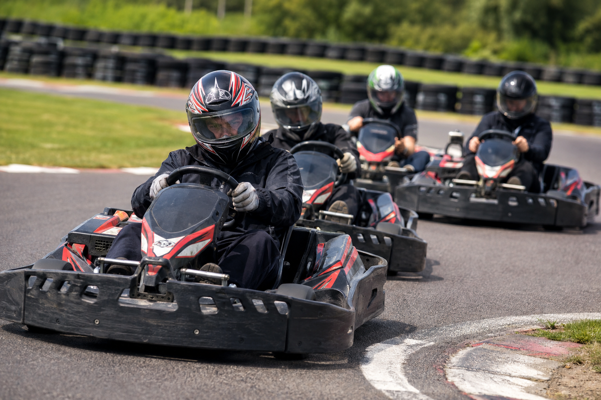 Extreme karting on a Blackpool stag weekend